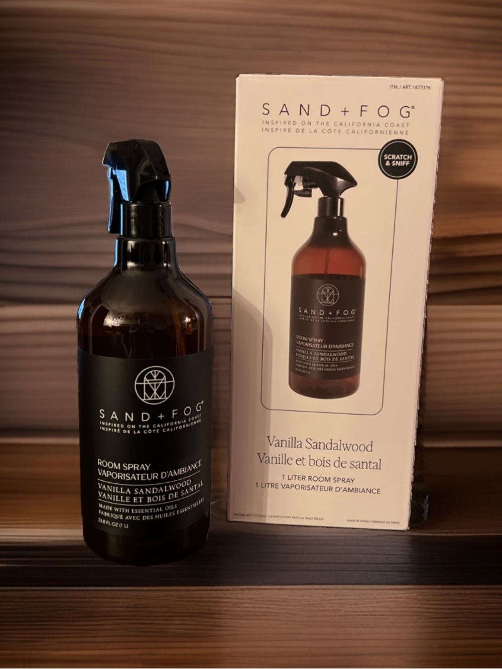 SAND + FOG VANILLA SANDALWOOD ROOM SPRAY, ONE LITER HOME FRAGRANCE